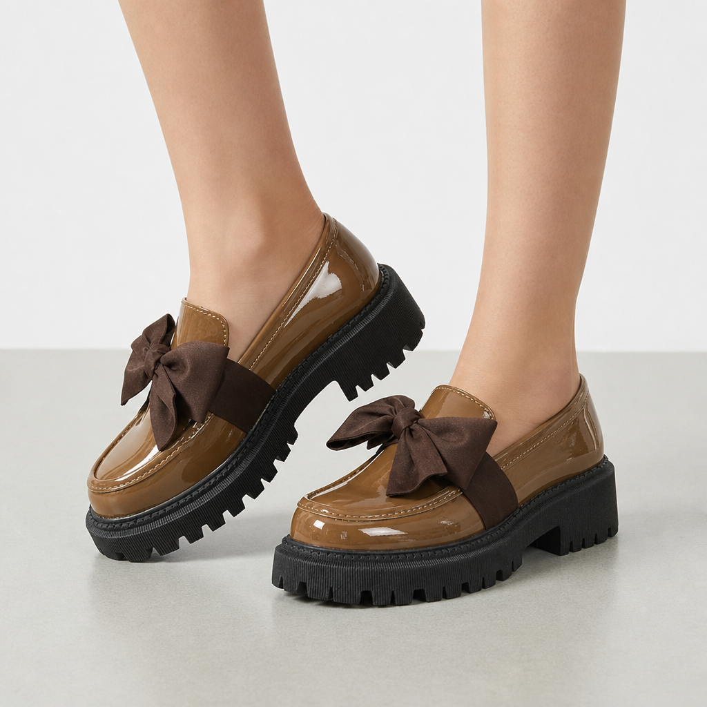 Chios Patent Bow Platform Loafers