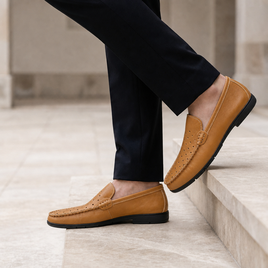 Soller Perforated Leather Loafers