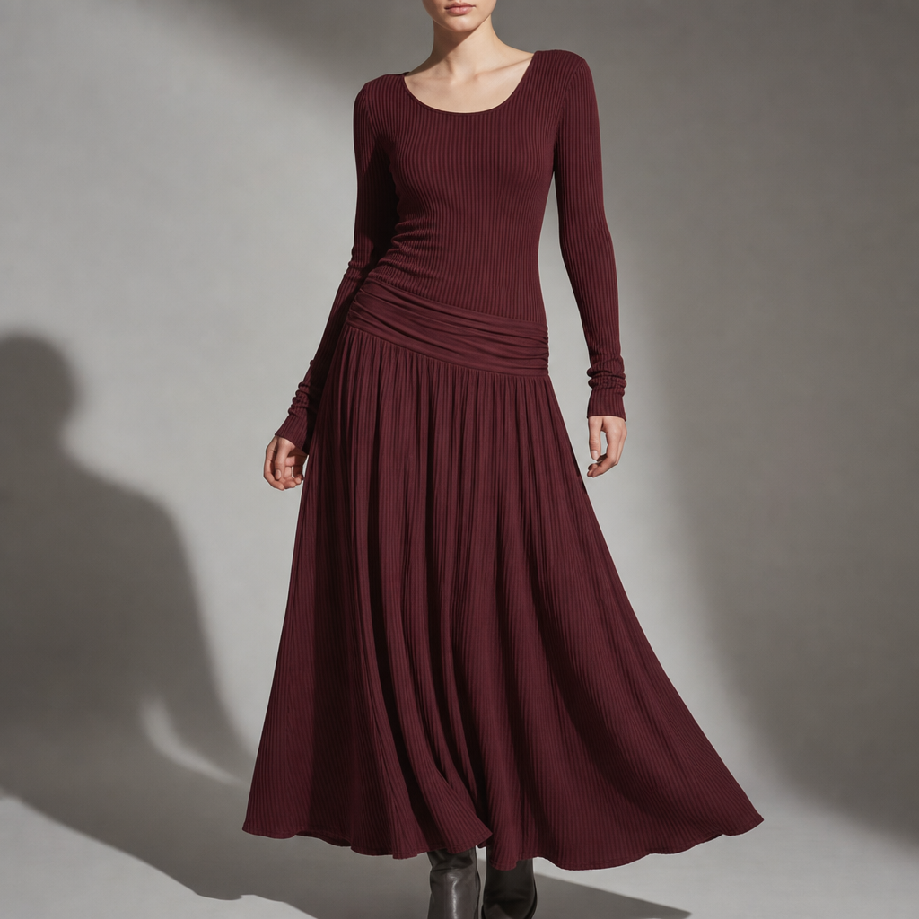 Cadiz Ribbed Knit Maxi Dress
