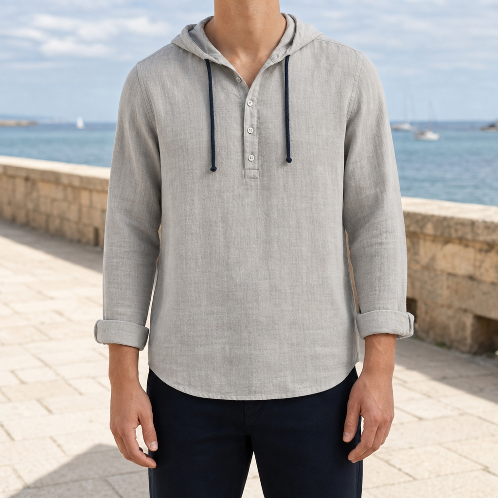 Tavira Linen Hooded Henley