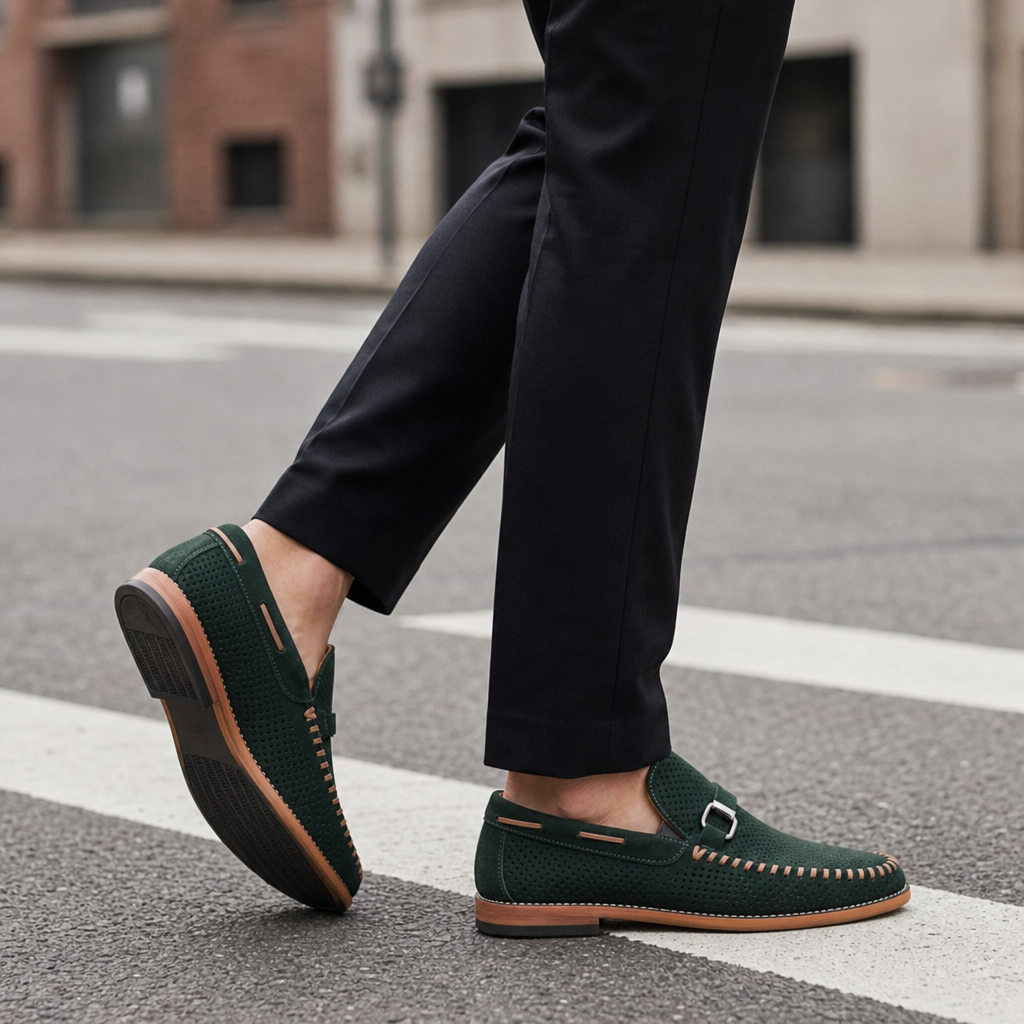 Perpignan Perforated Suede Loafers