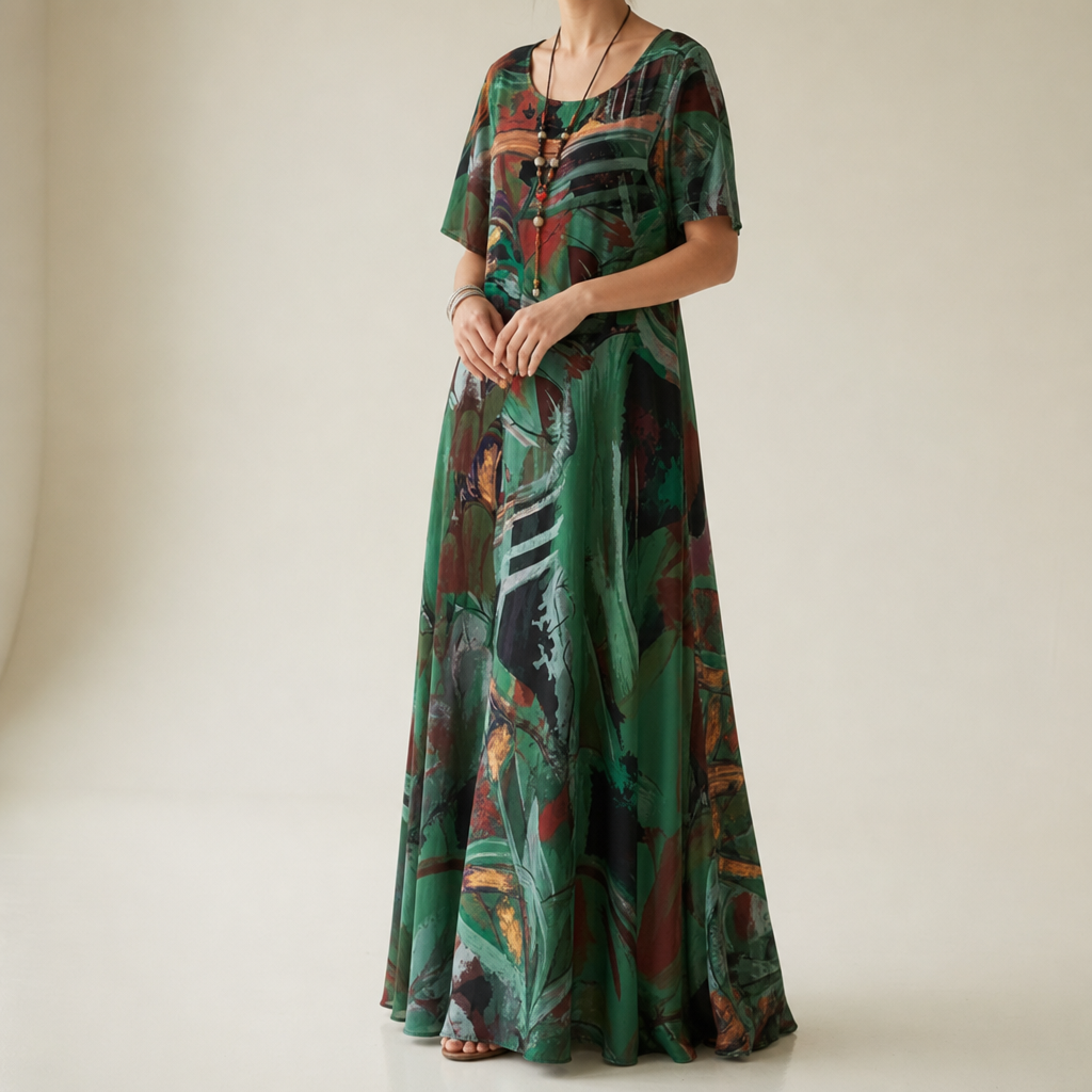 Carvoeiro Abstract Print Midi Dress