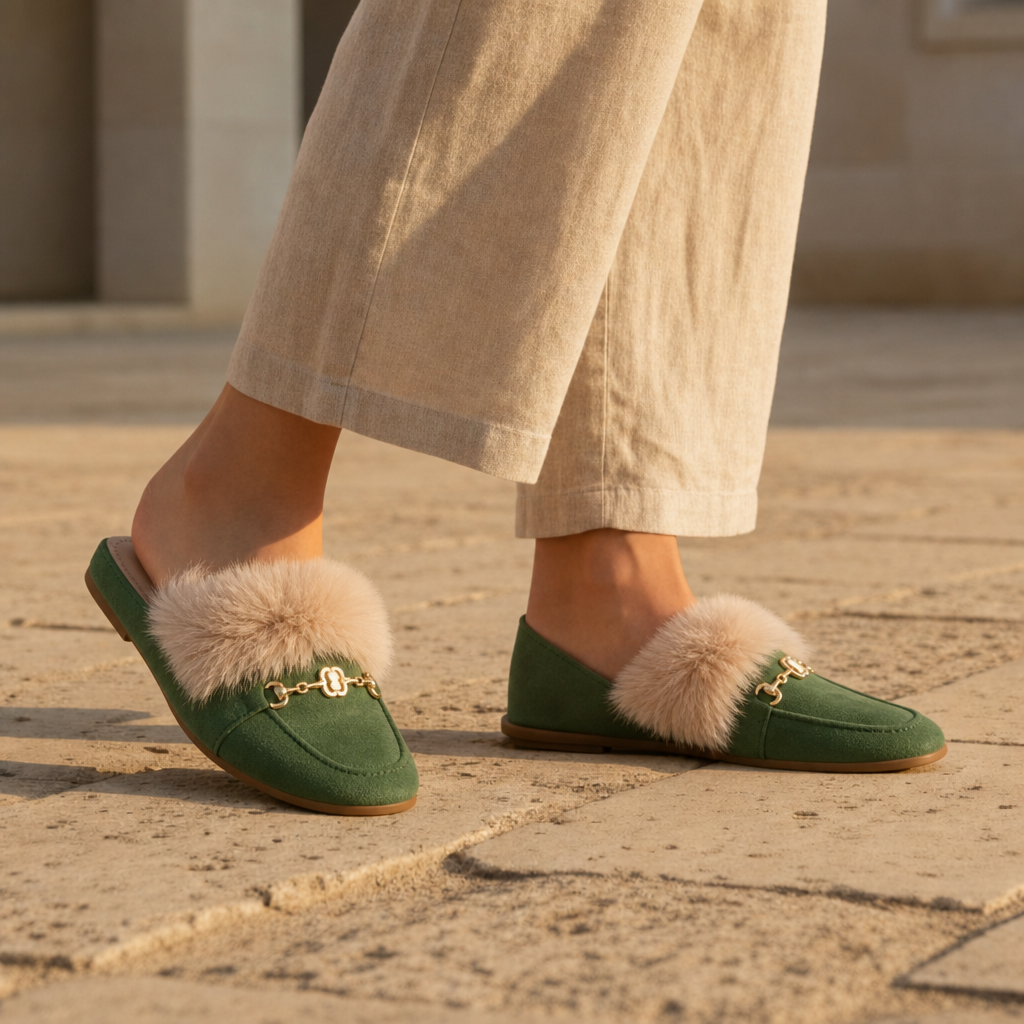Ierapetra Faux Fur Chain Loafers