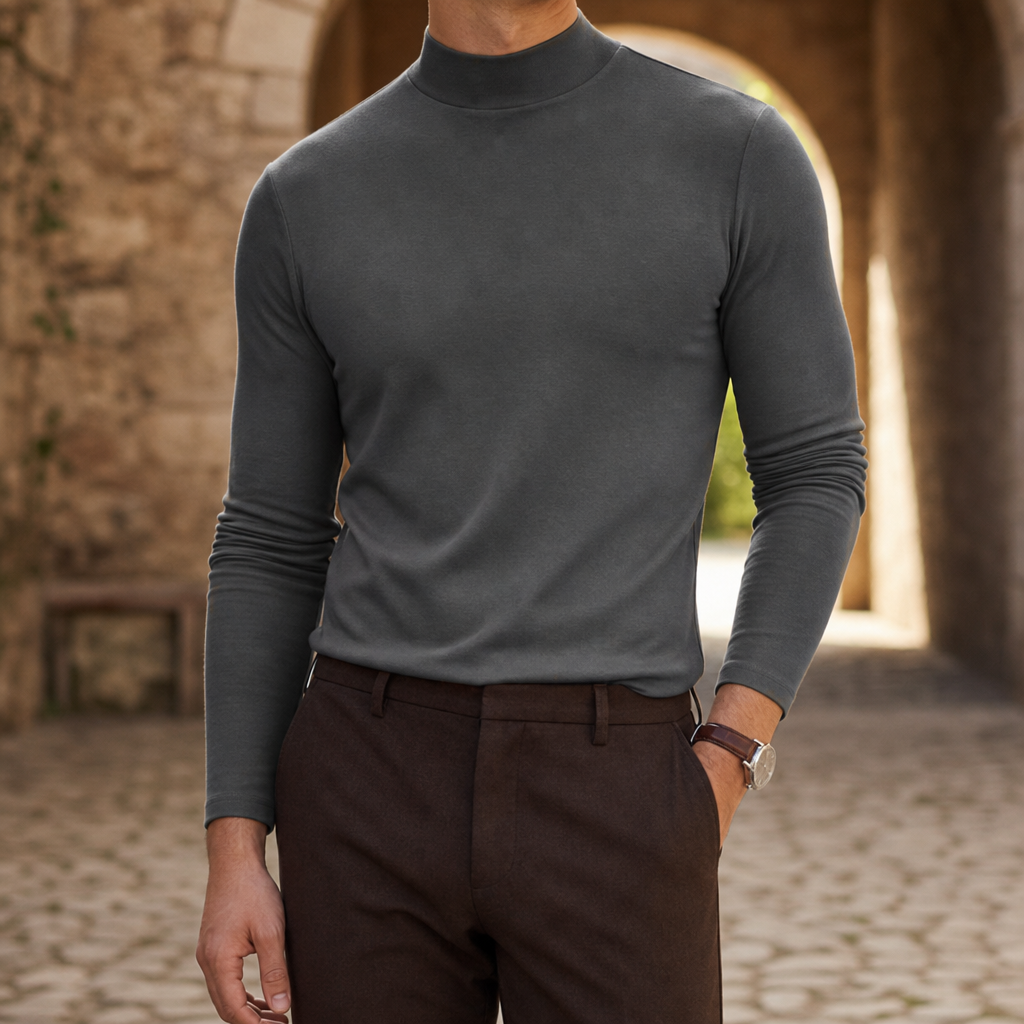 Santander Slim Fit Mock Neck