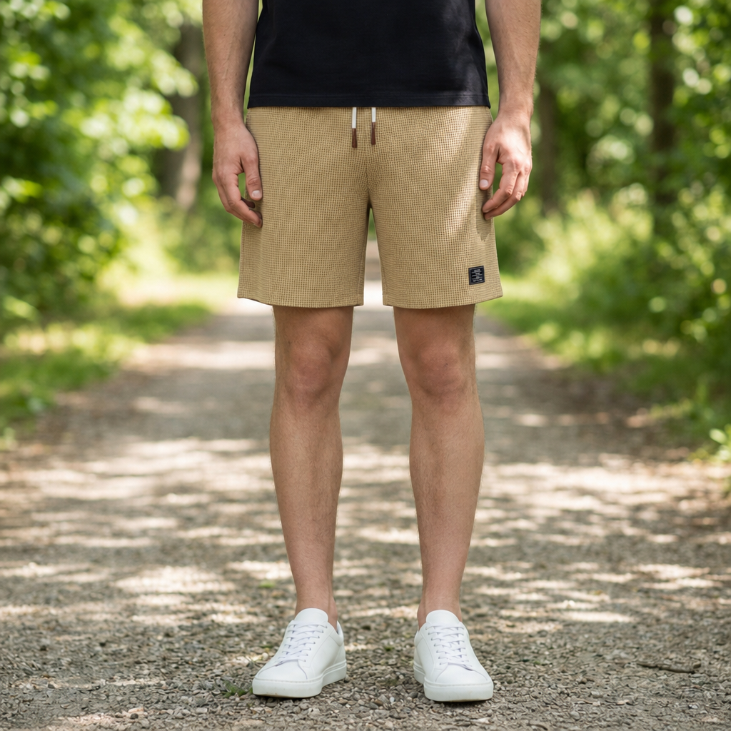 Siracusa Waffle Weave Drawstring Shorts
