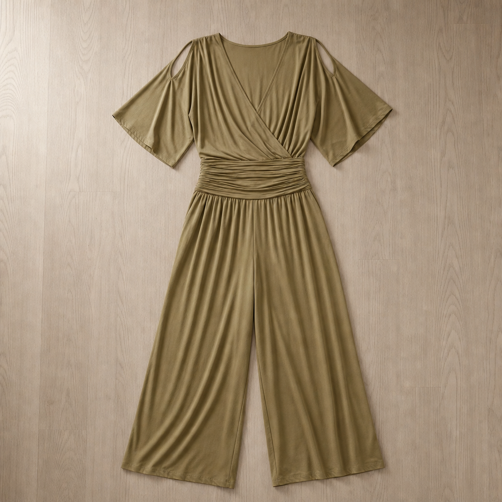 Maratea Wrap Front Wide-Leg Jumpsuit