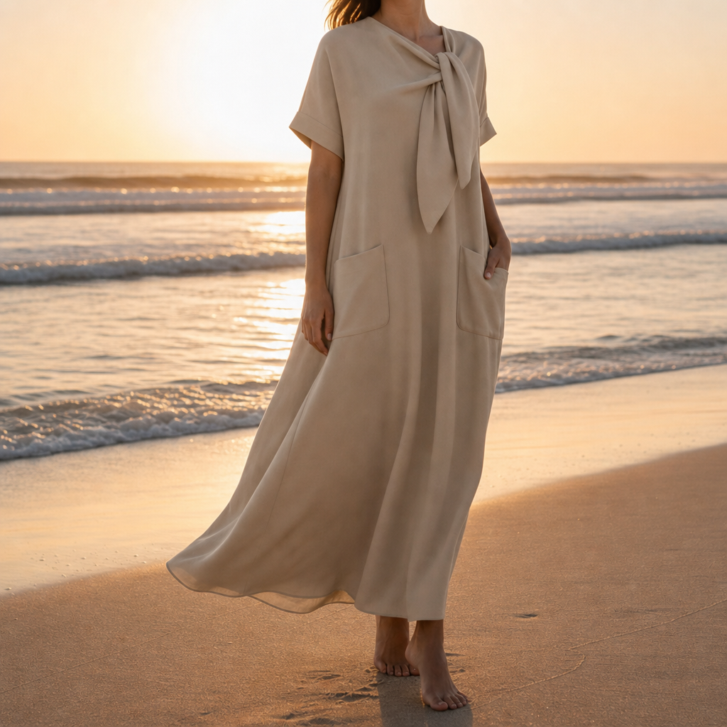 Toledo Bow Neck Maxi Dress