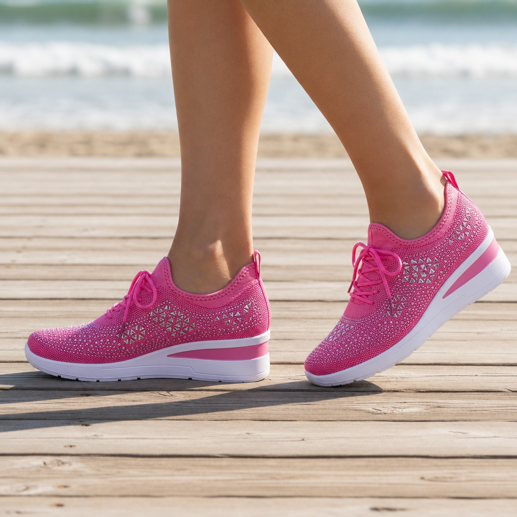 Cefalu Crystal Wedge Sneakers