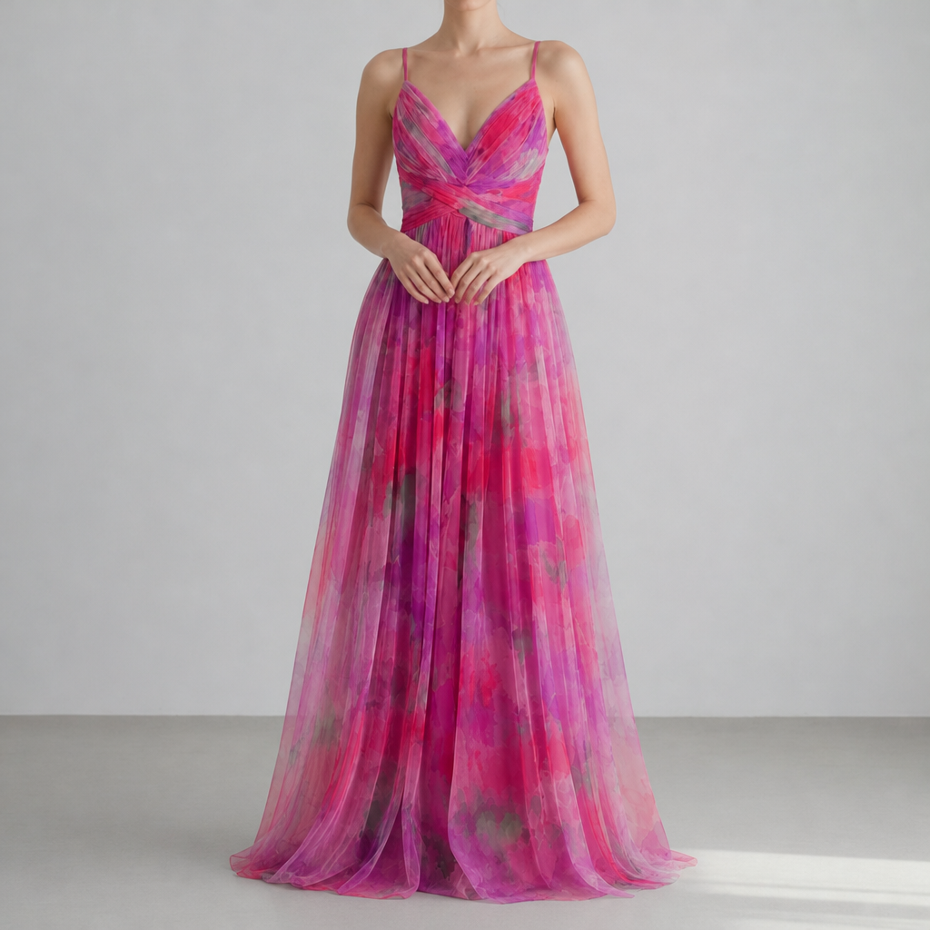 Gaeta Floral Chiffon Maxi Dress