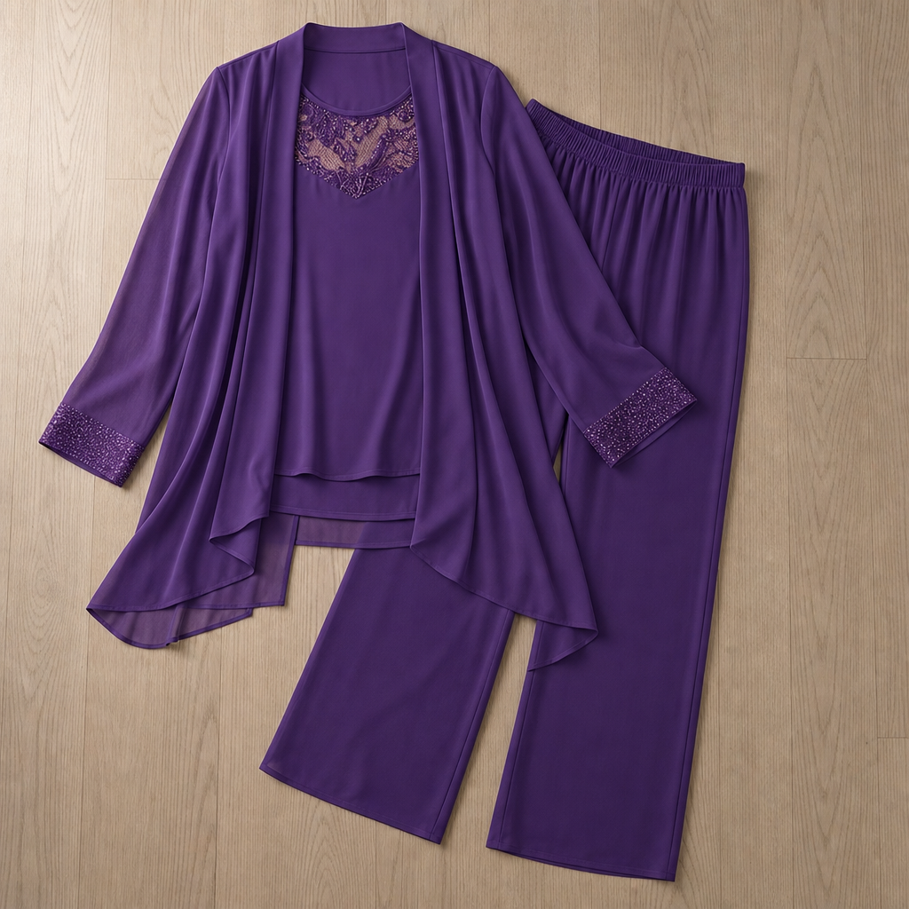 Poros Chiffon Three-Piece Suit