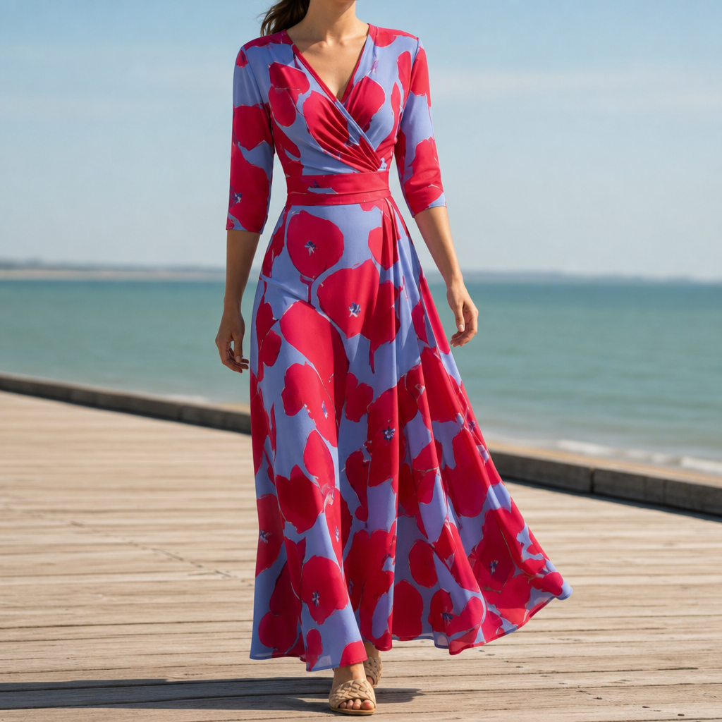 Kefalonia Floral Wrap Maxi Dress
