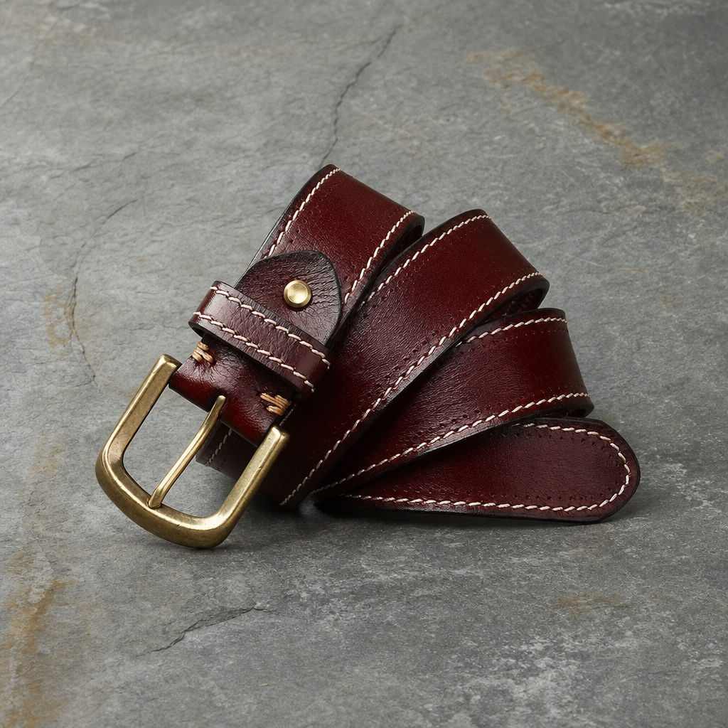 Porto Vecchio Hand-Stitched Leather Belt