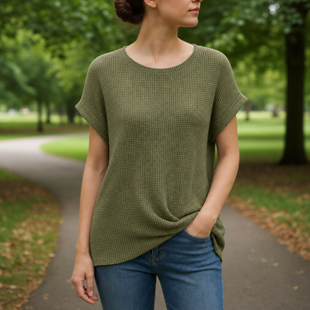 Hvar Waffle Knit Twist Top