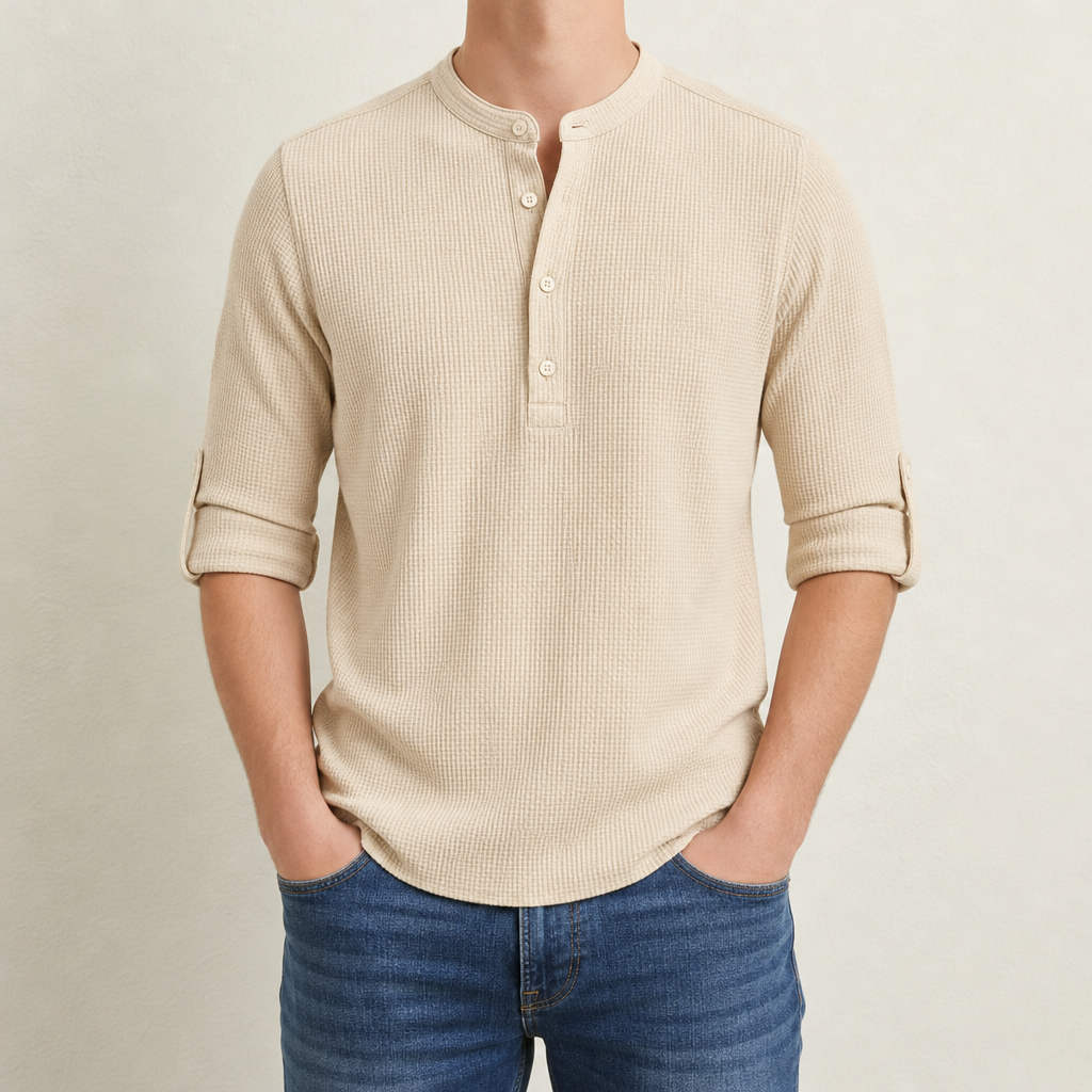 Ierapetra Waffle Henley Shirt