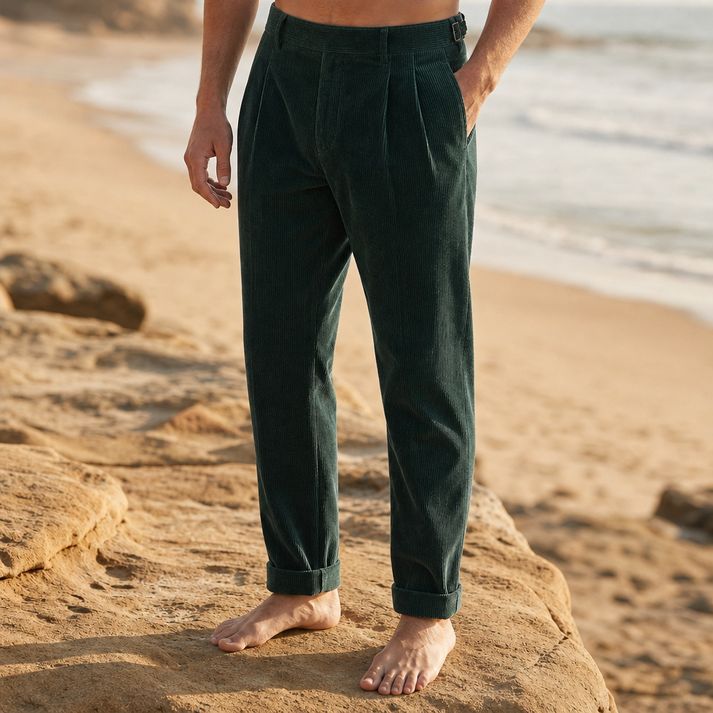 Calvi Pleated Corduroy Trousers