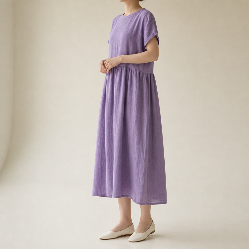 Kalymnos Loose Linen Midi Dress