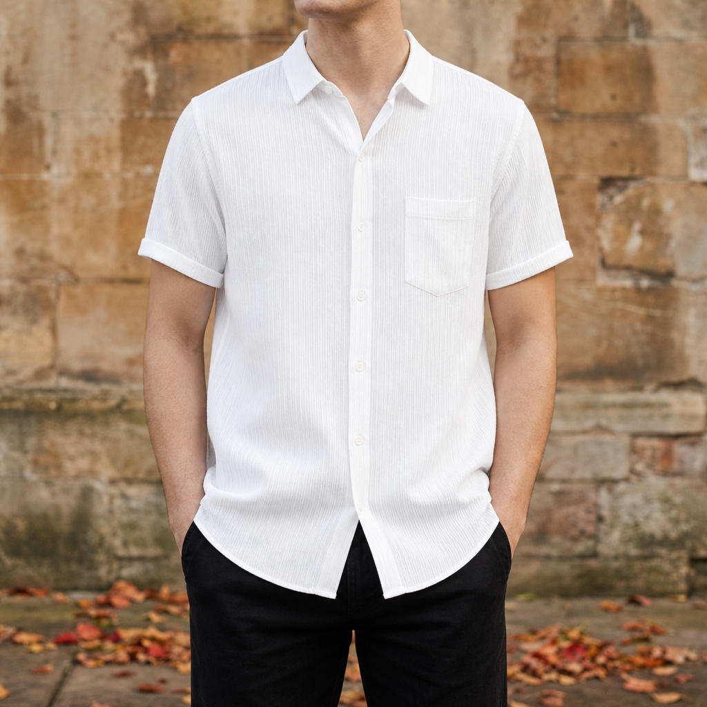 Folegandros Crinkle Cotton Shirt