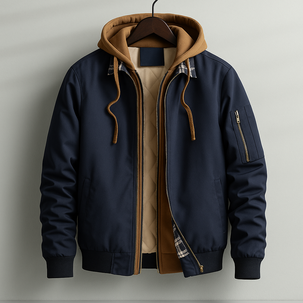 Men's Hooded Winter Jacket | Quilted Shell Coat