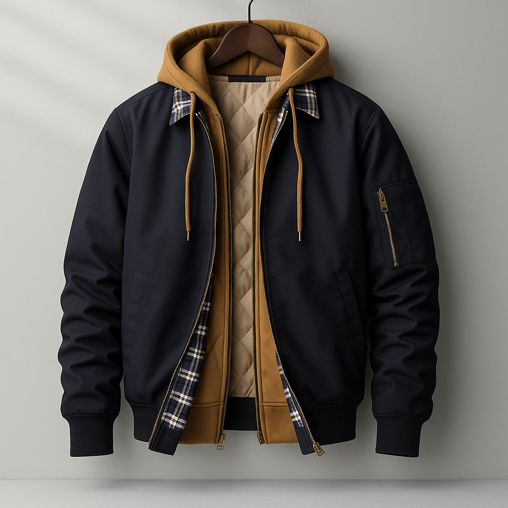 Men's Hooded Winter Jacket | Quilted Shell Coat