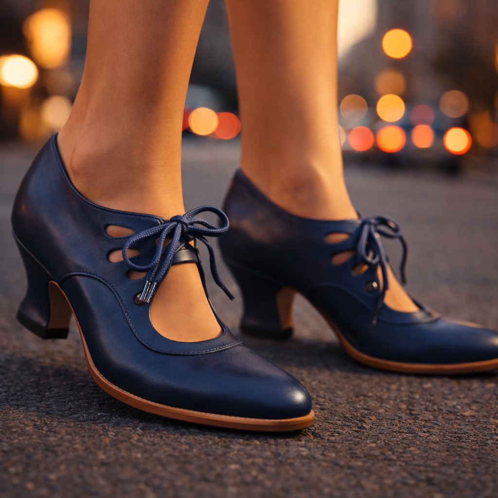 Camille Lace Up Vintage Heels
