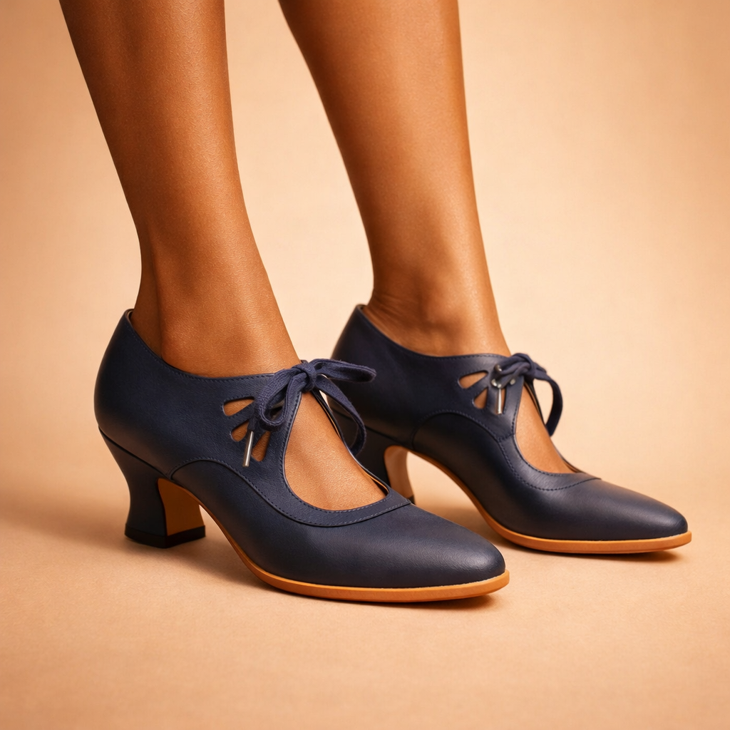 Camille Lace Up Vintage Heels