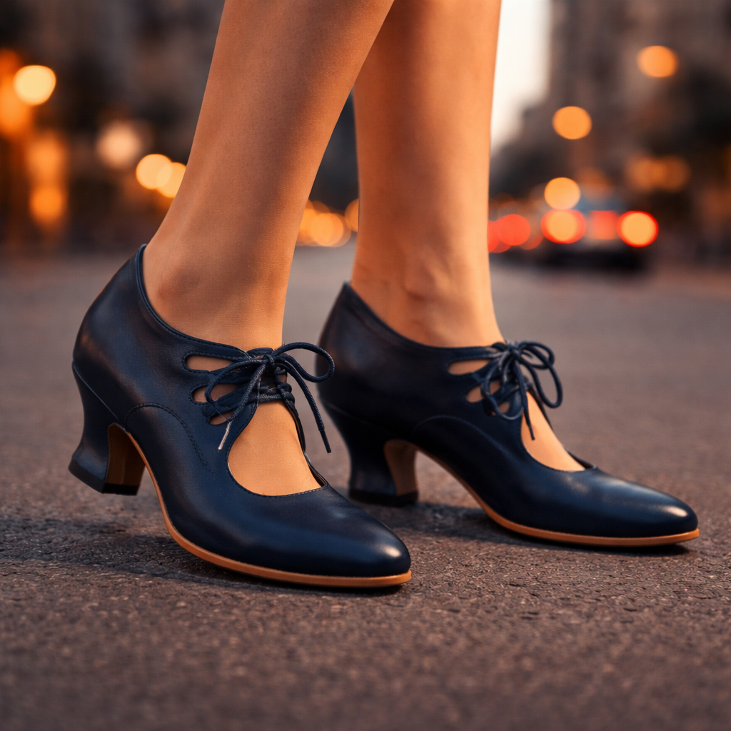 Camille Lace Up Vintage Heels