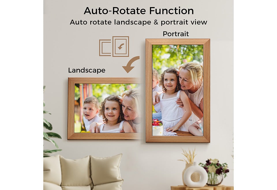 21.5" Smart Digital Photo Frame with WIFI Cloud Storage and Wall Mount Photoframe