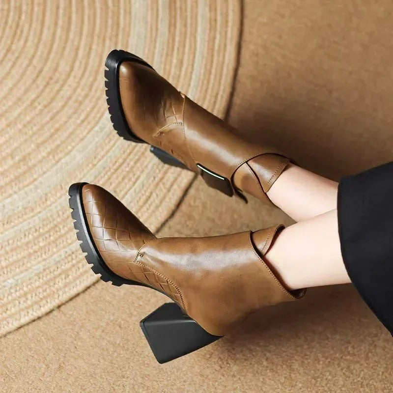 Philippa | Shaft Upper Strap Ankle Boots