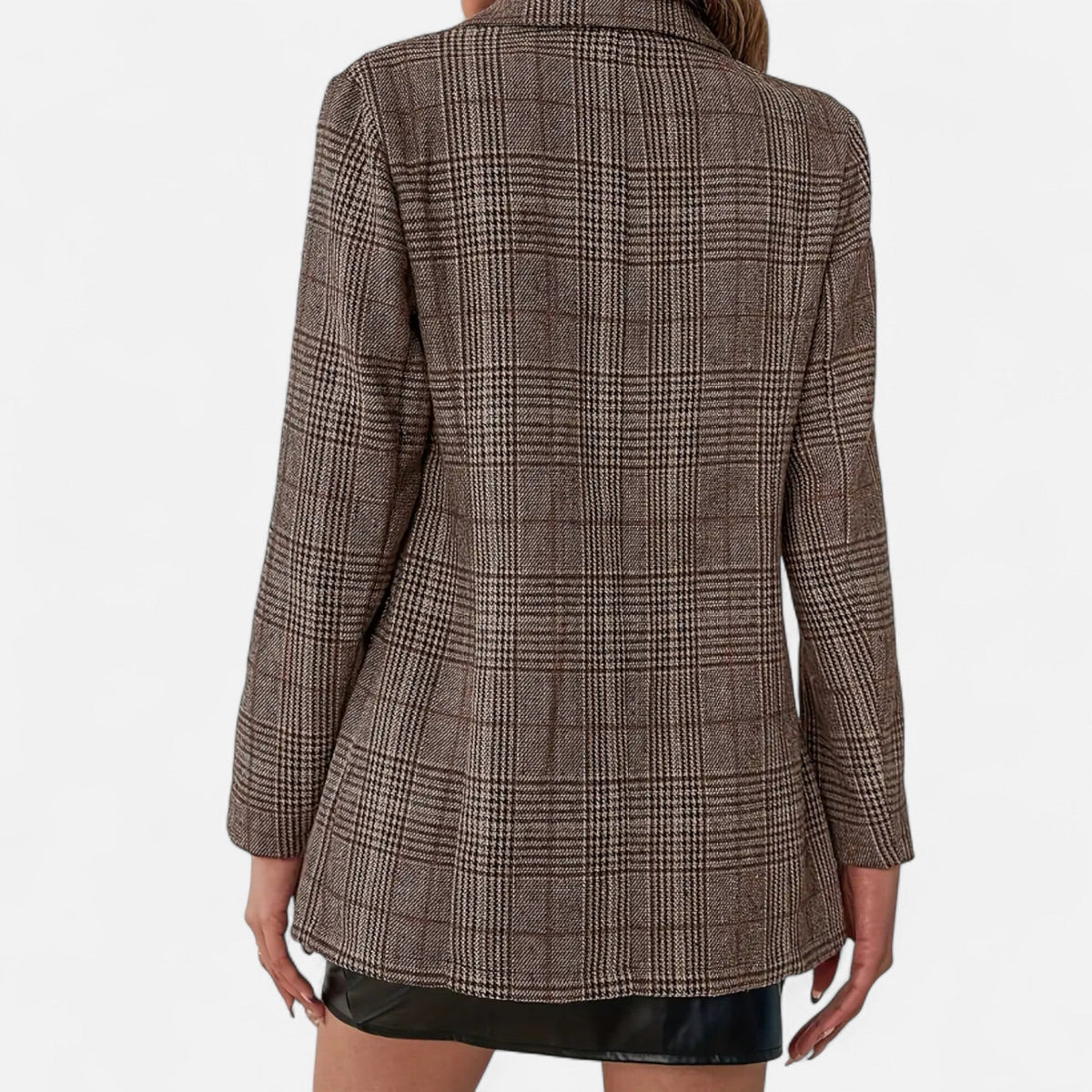 Women's Single Breasted Plaid Blazer