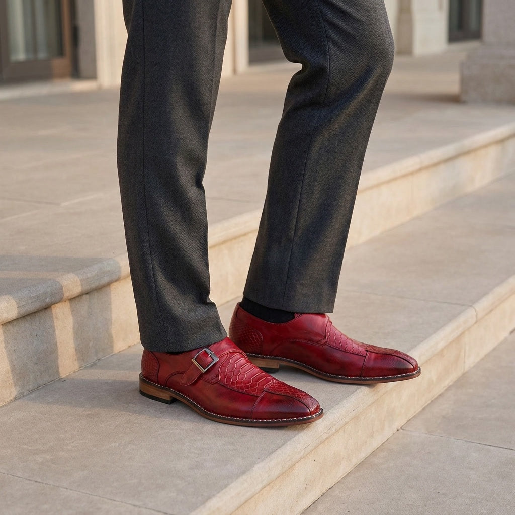 Arezzo Leather Monk Loafers