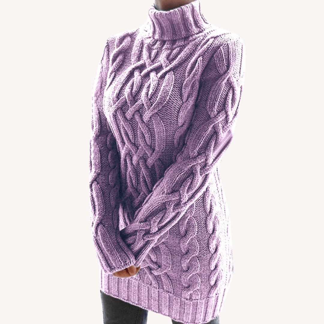 Florence | Chunky Ribbed Hem Turtleneck Sweater