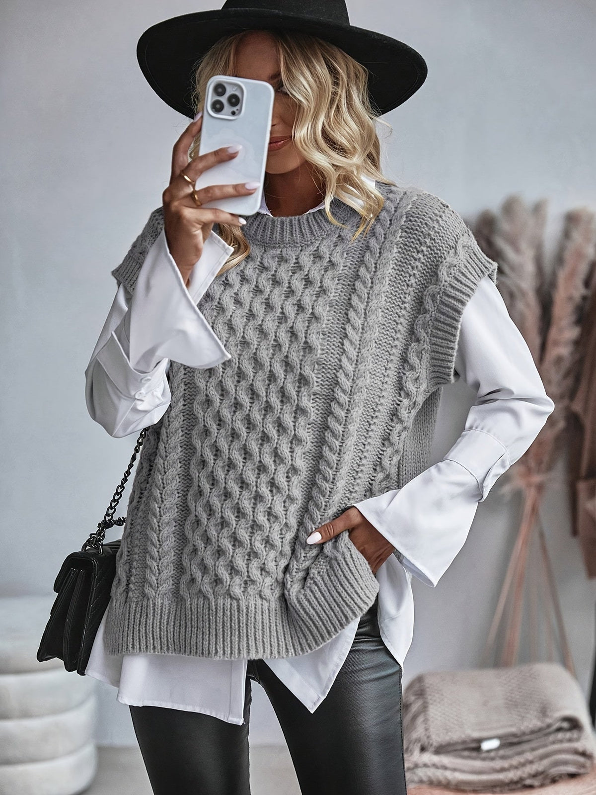 Bridget | Cable Knit Sweater Vest