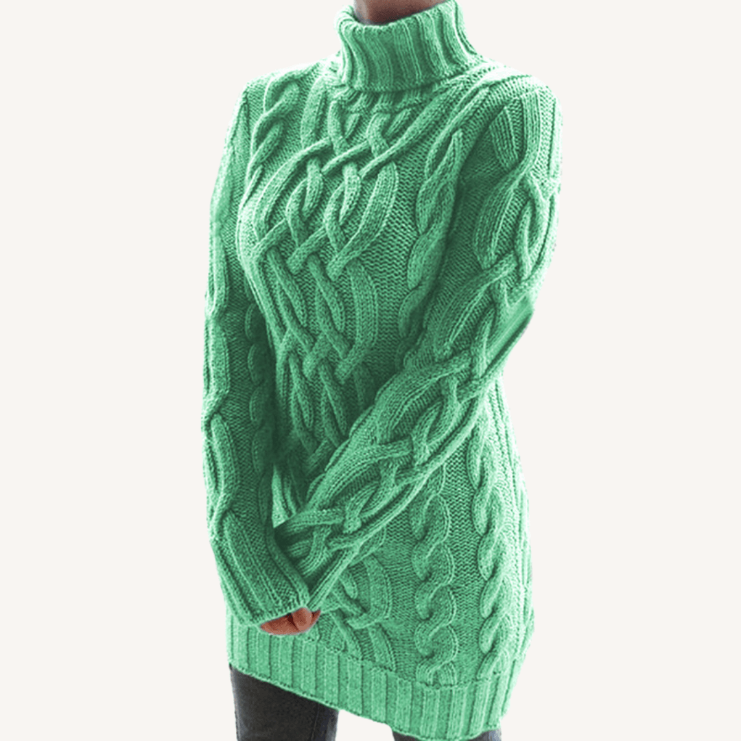 Florence | Chunky Ribbed Hem Turtleneck Sweater