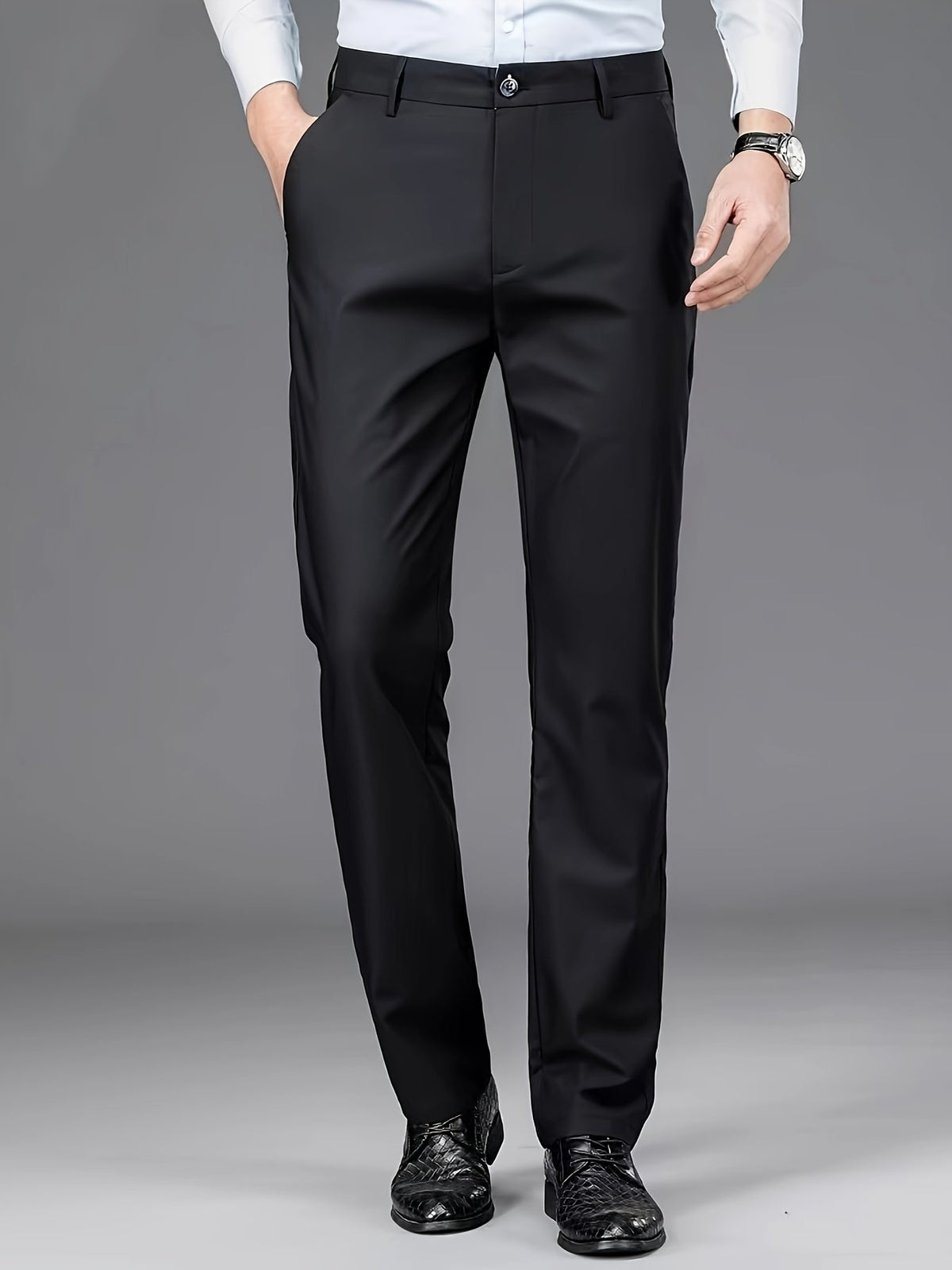 STRETCH STRAIGHT LEG TROUSERS FOR MEN