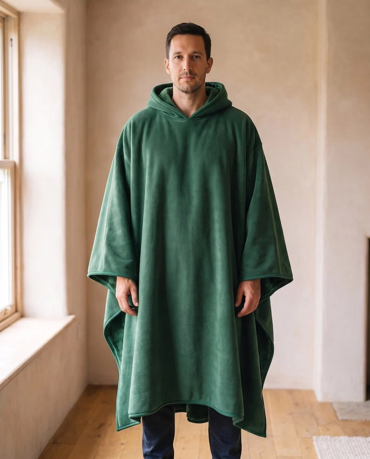 Hazel | Oversized Hooded Blanket in Forest Green