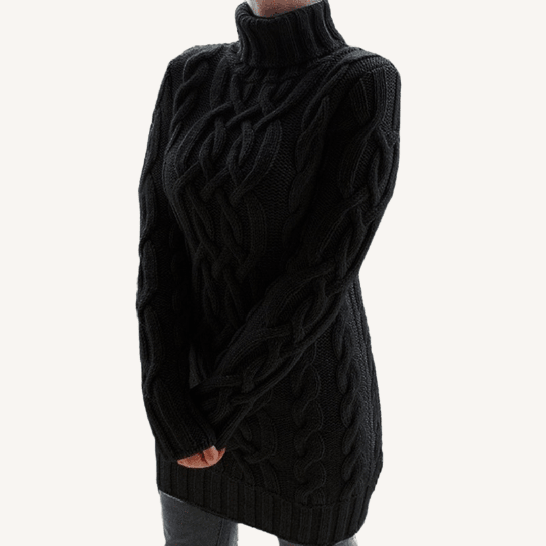 Florence | Chunky Ribbed Hem Turtleneck Sweater
