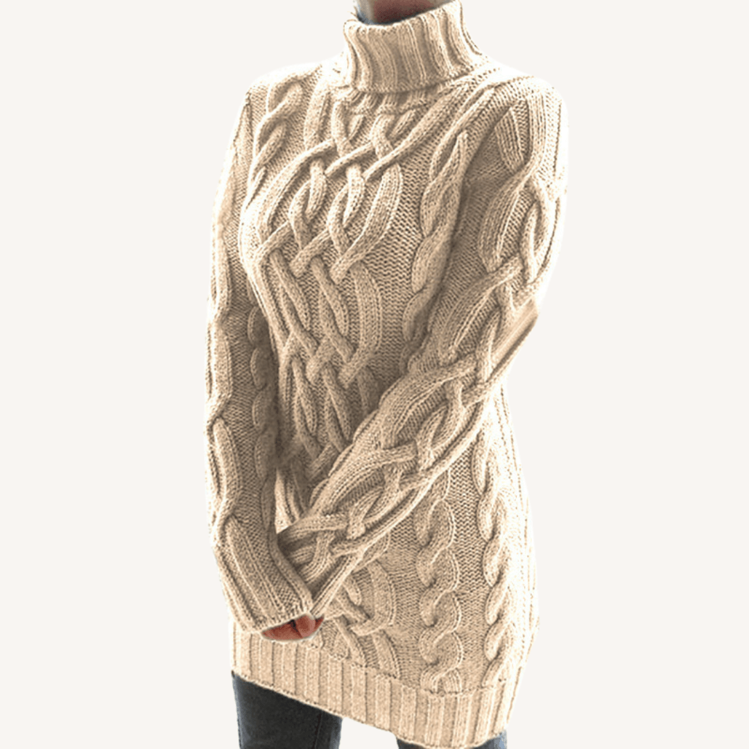 Florence | Chunky Ribbed Hem Turtleneck Sweater
