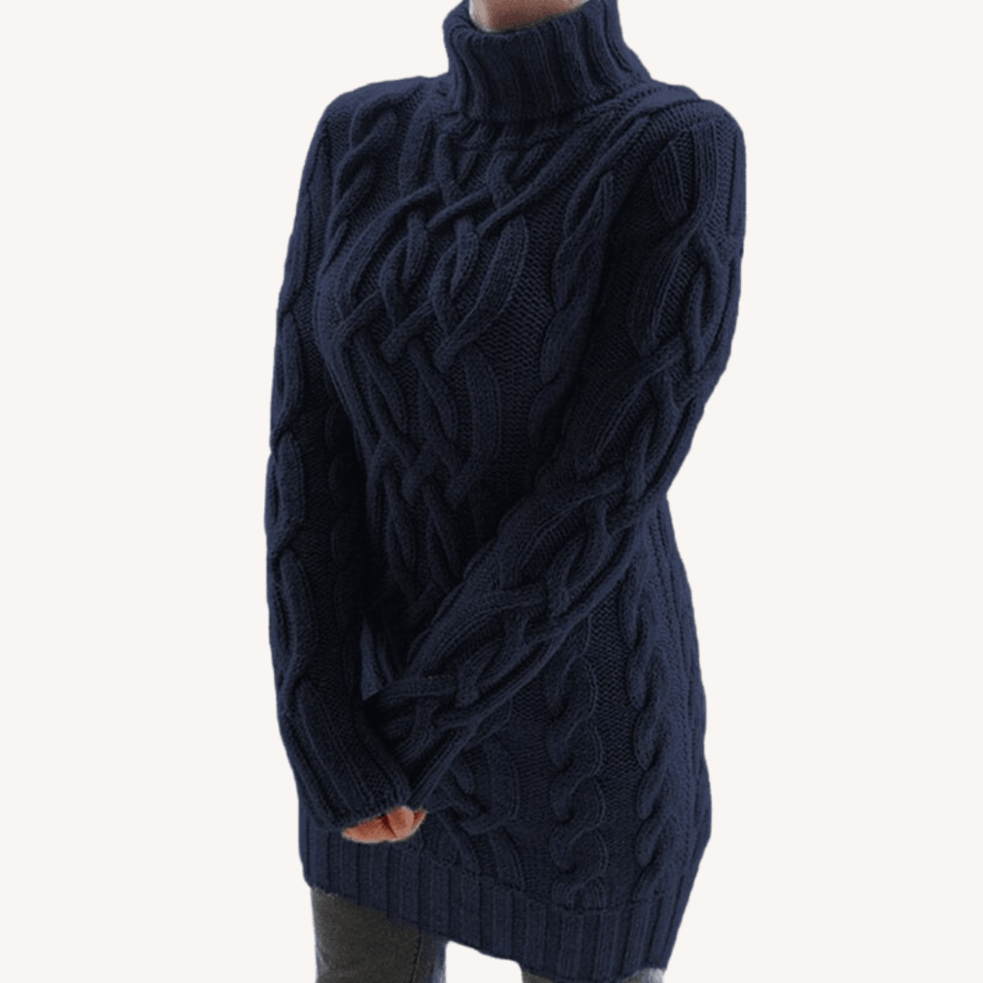 Florence | Chunky Ribbed Hem Turtleneck Sweater