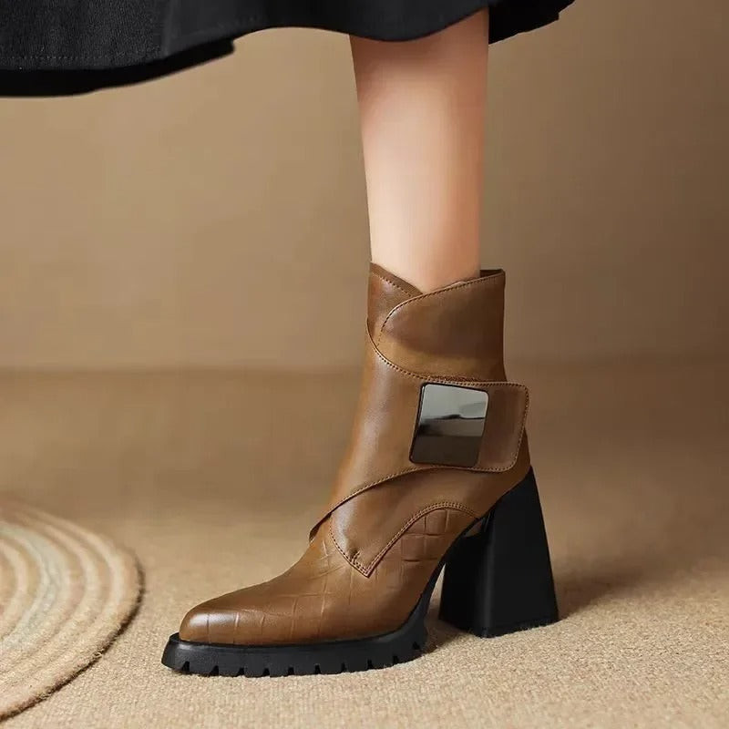 Philippa | Shaft Upper Strap Ankle Boots