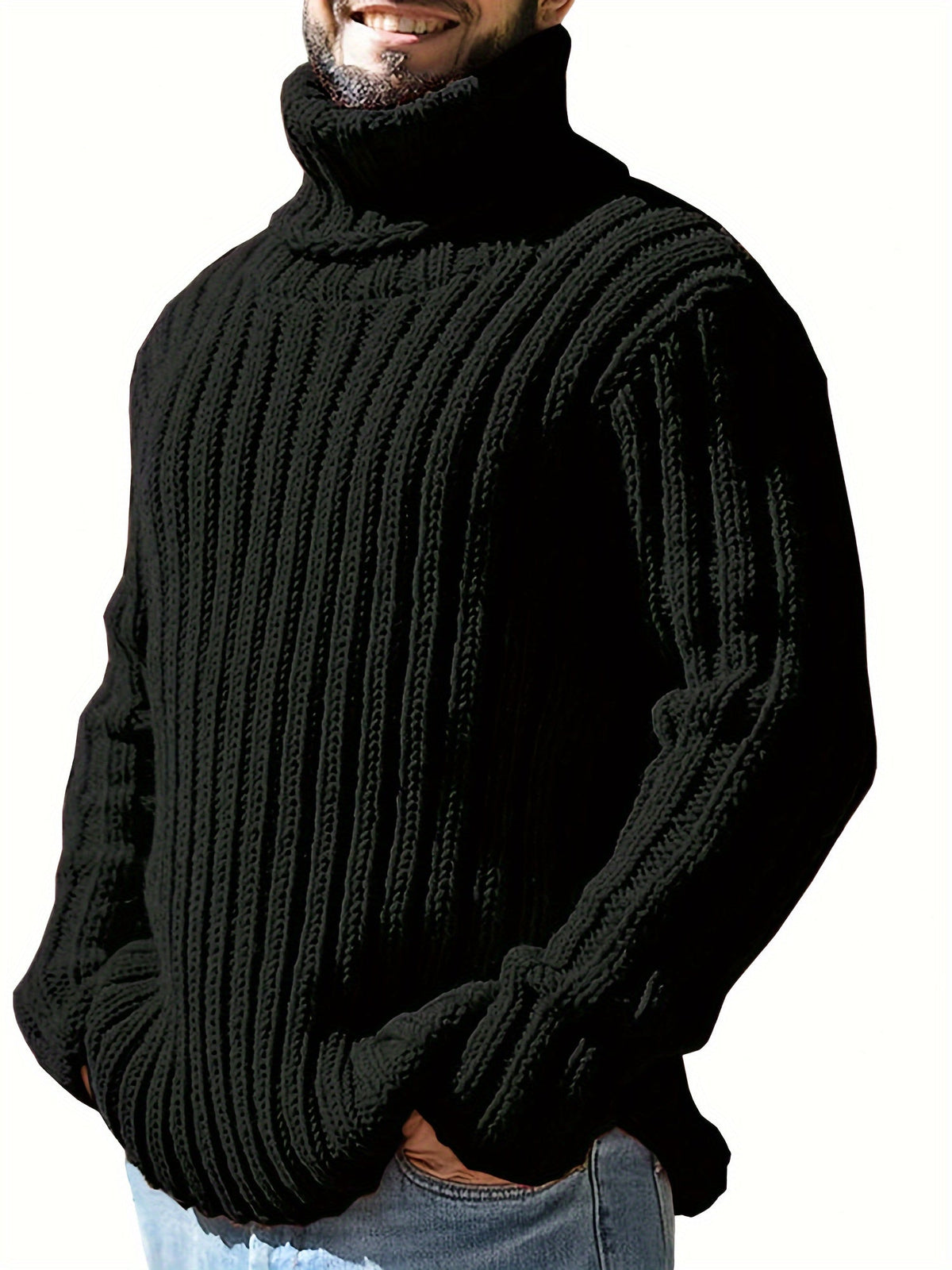 HIGH NECK KNIT PULLOVER FOR MEN