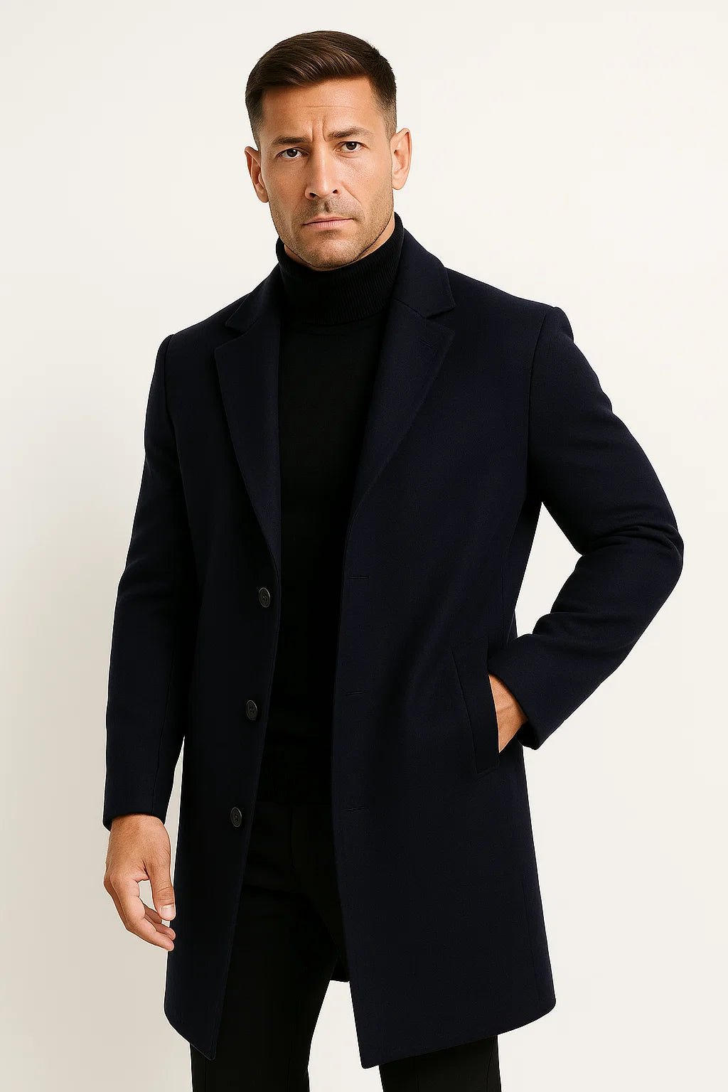 Men's Mid-Length Trench Coat | Double-Breasted