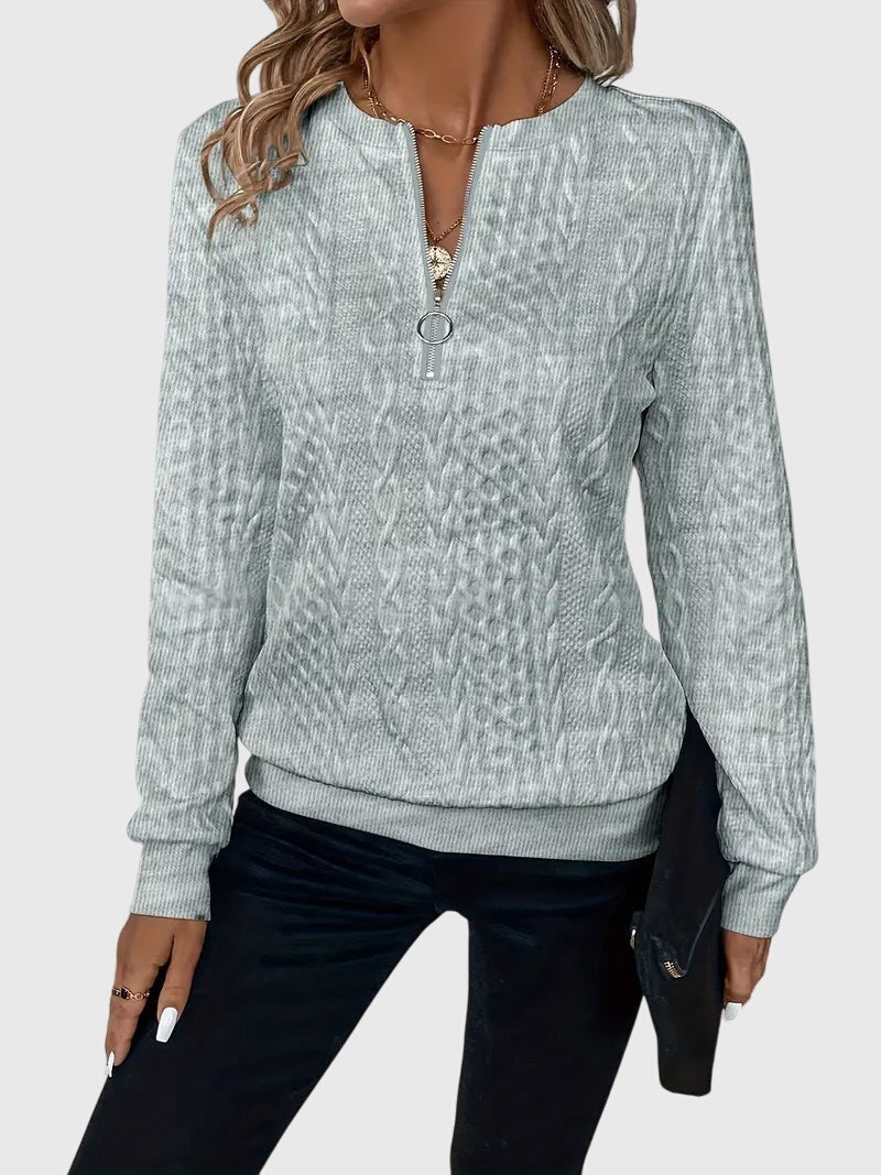 Casimira | Cable Knit Quarter-Zip Sweater