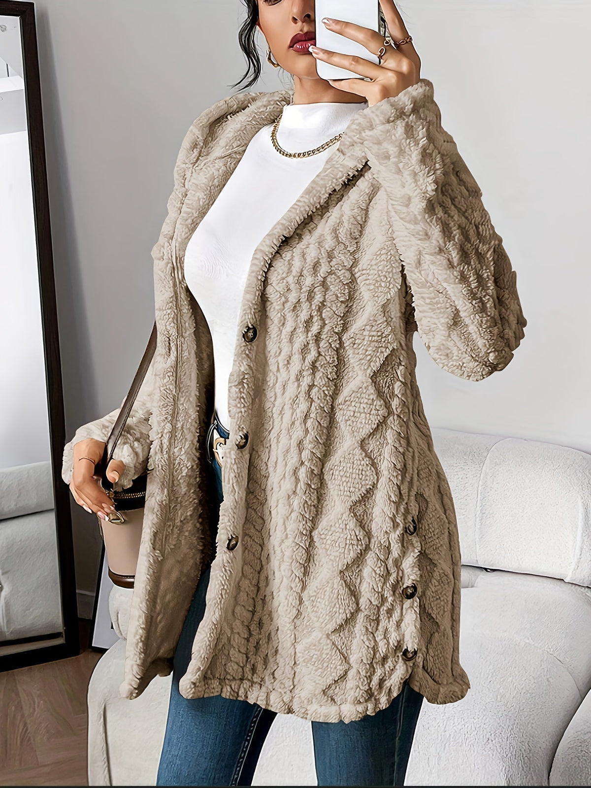 Noelani | Plush Hooded Cardigan
