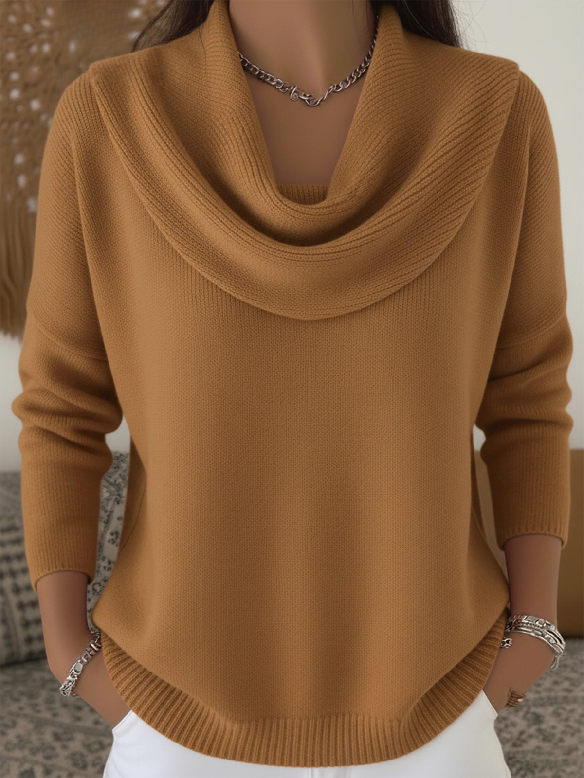 Women’s Cowl Neck Knitted Jumper