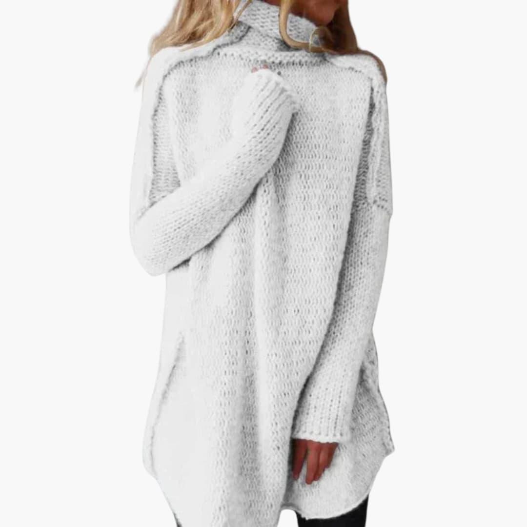 Elspeth | Oversized Roll-Neck Chunky Knit Turtleneck Sweater