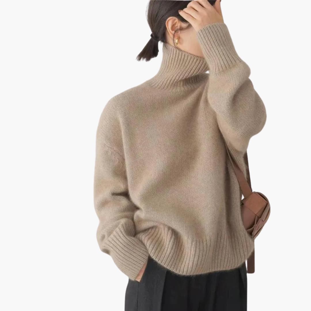 Natalia | Ribbed Hem Turtleneck Sweater