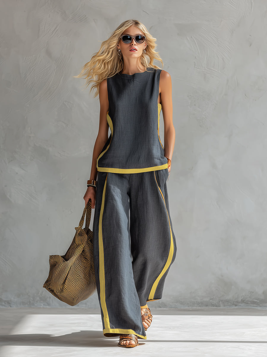 Taylor™ | Sleeveless Wide Leg Two-Piece Set