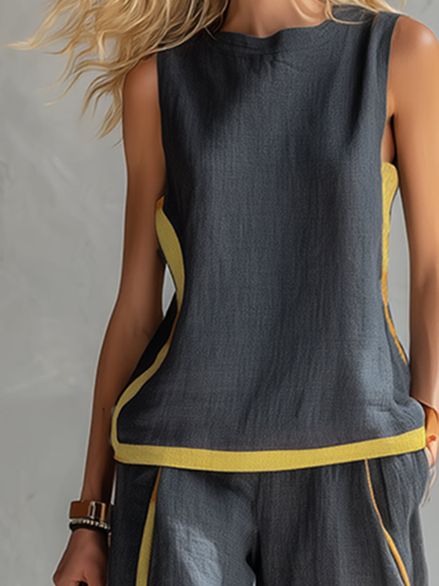 Taylor™ | Sleeveless Wide Leg Two-Piece Set
