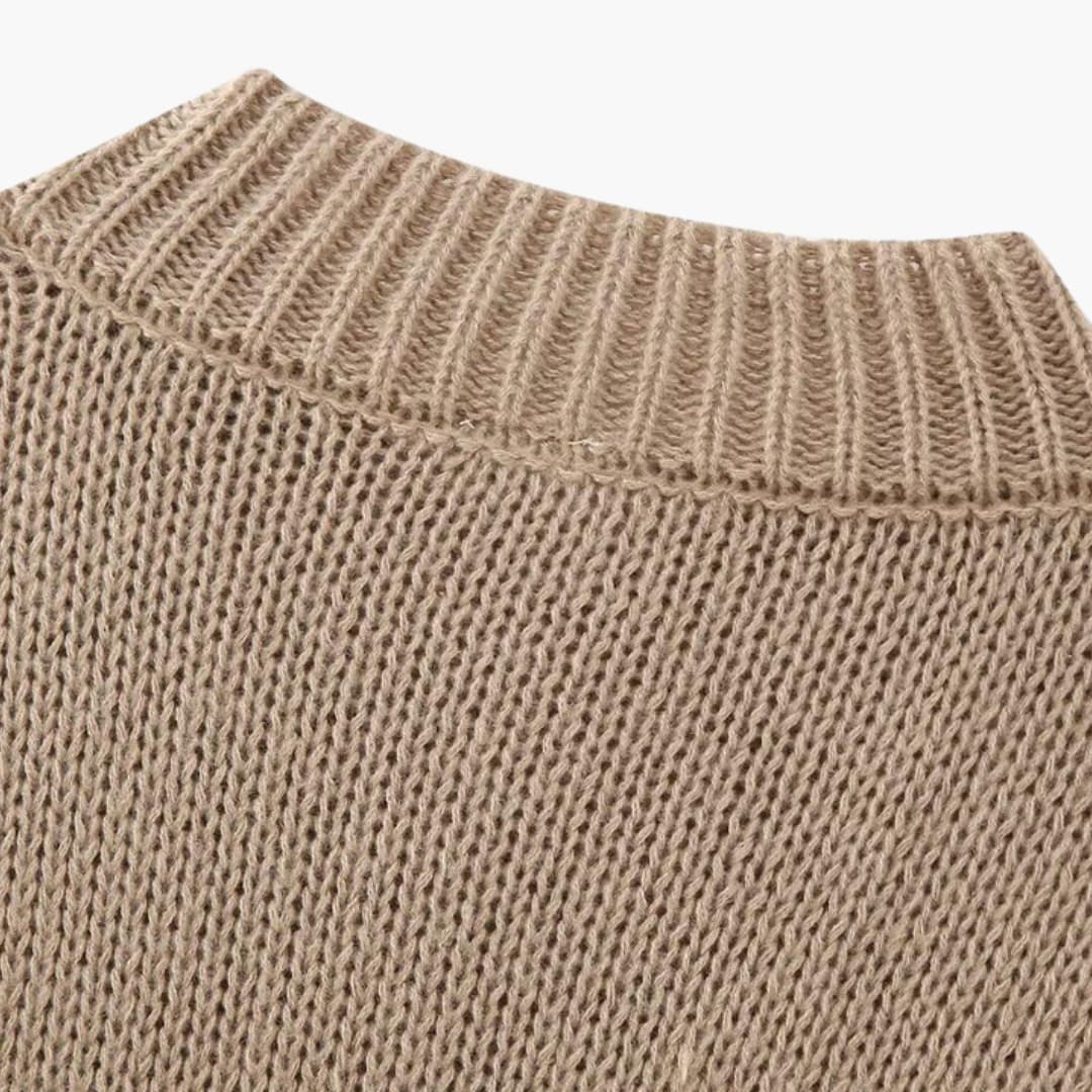 Celeste | Oversized Knit Button-Up Front Ribbed Cuffs Cardigan
