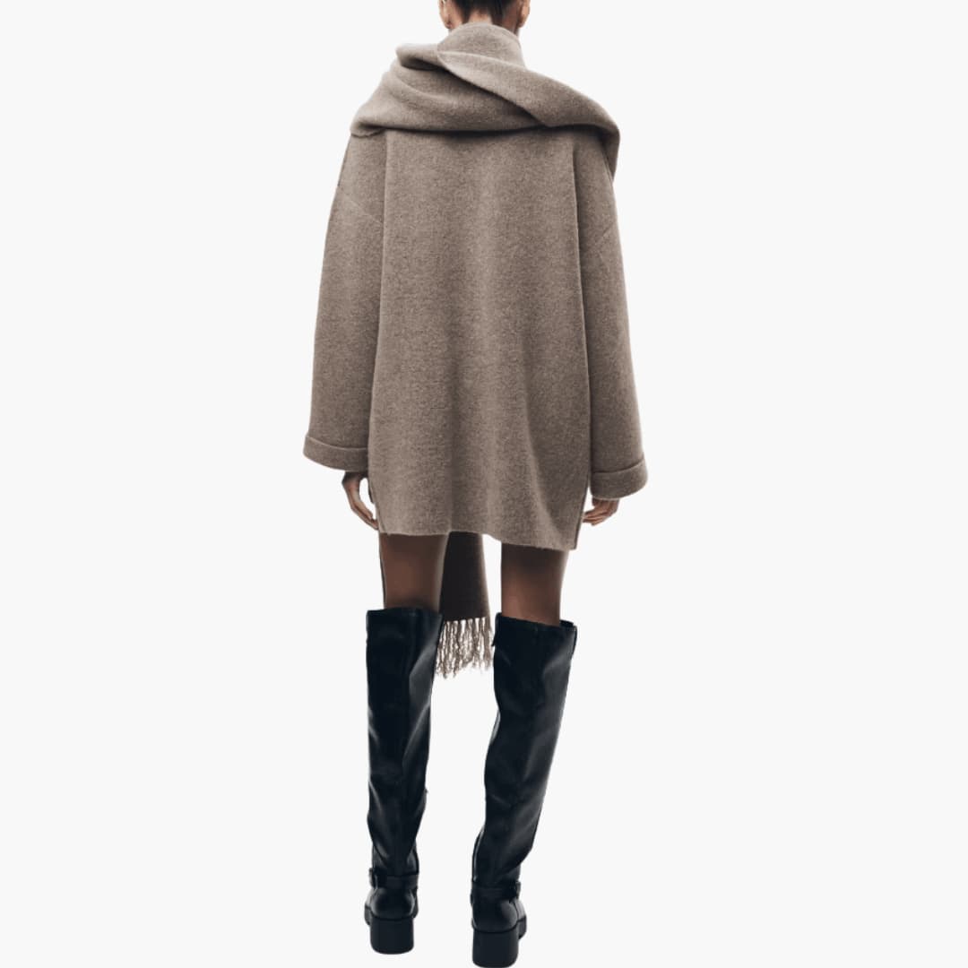 Viola | Button-Up Matching Scarf Cardigan